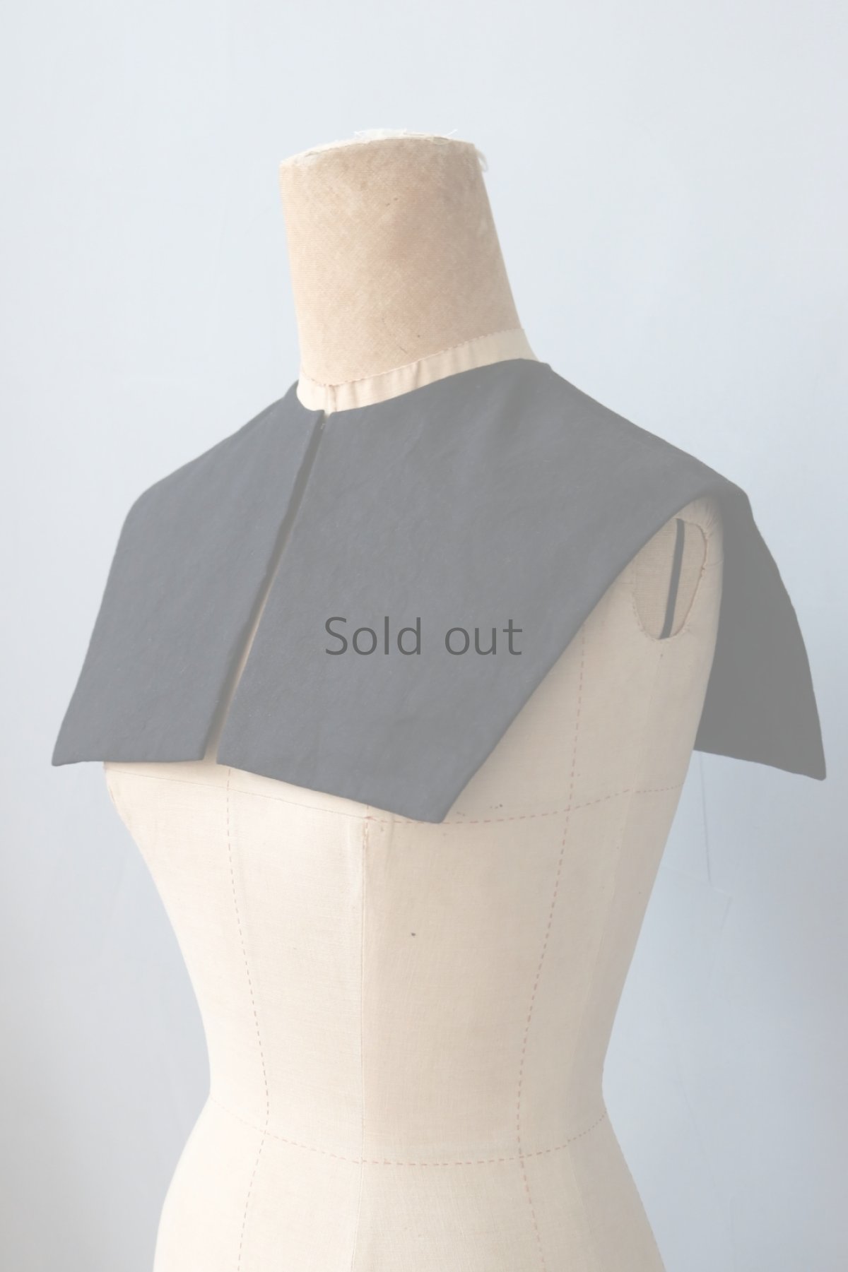 画像2: 【ササキチホ】アンティークリネン×染　トゥルドカラー／◻︎(シカク)／黒 (2)