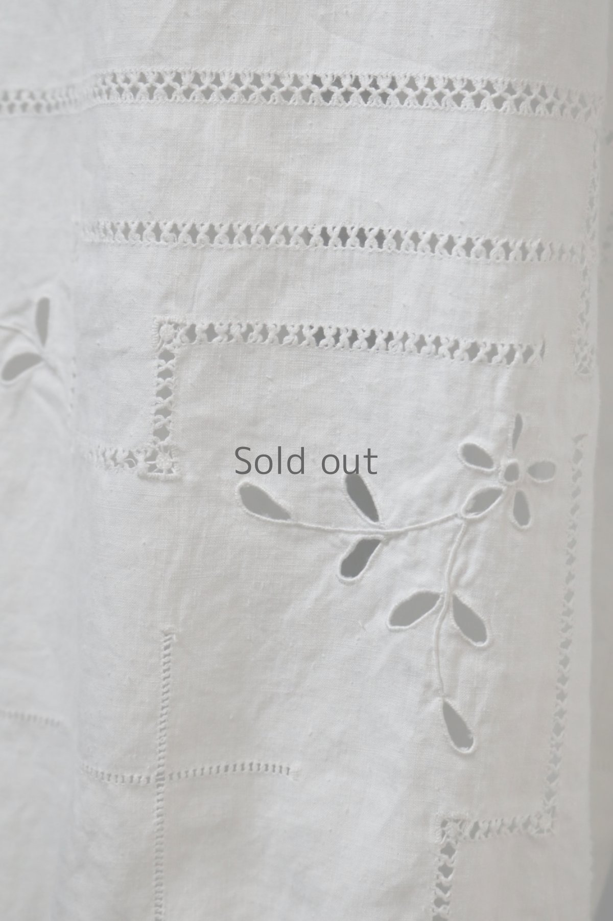 画像7: 【ササキチホ】アンティークリネン　カットワークペチパンツ／白 (7)