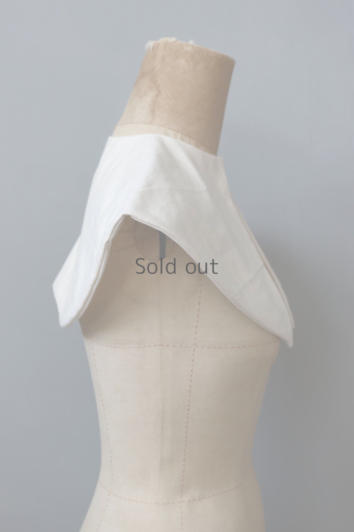 画像4: 【ササキチホ】アンティークコットン　トゥルドカラー／宣(sen)／白 (4)