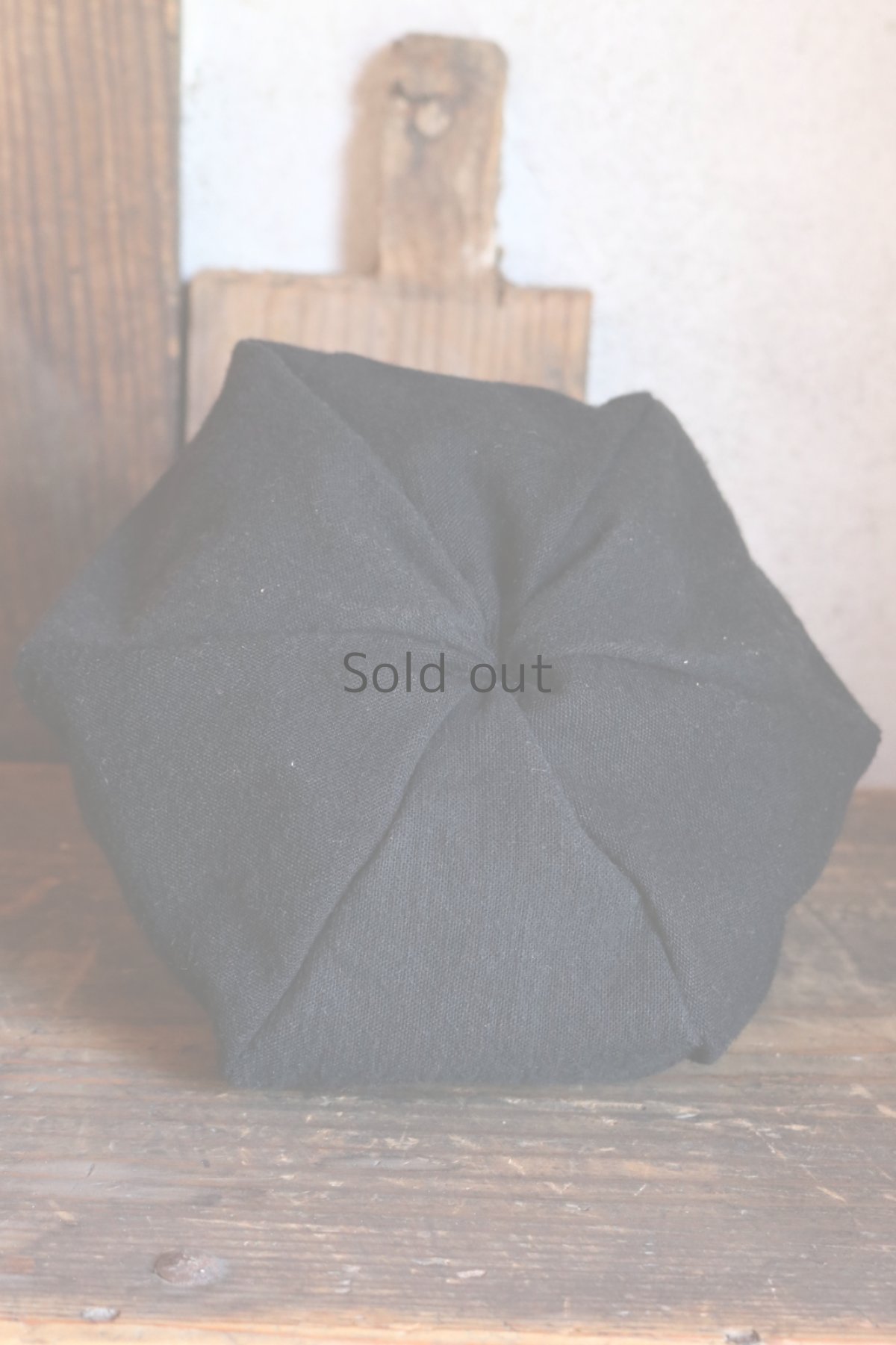 画像6: 【ササキチホ】アンティークリネン×染　“角”ツノ巾着／黒 (6)