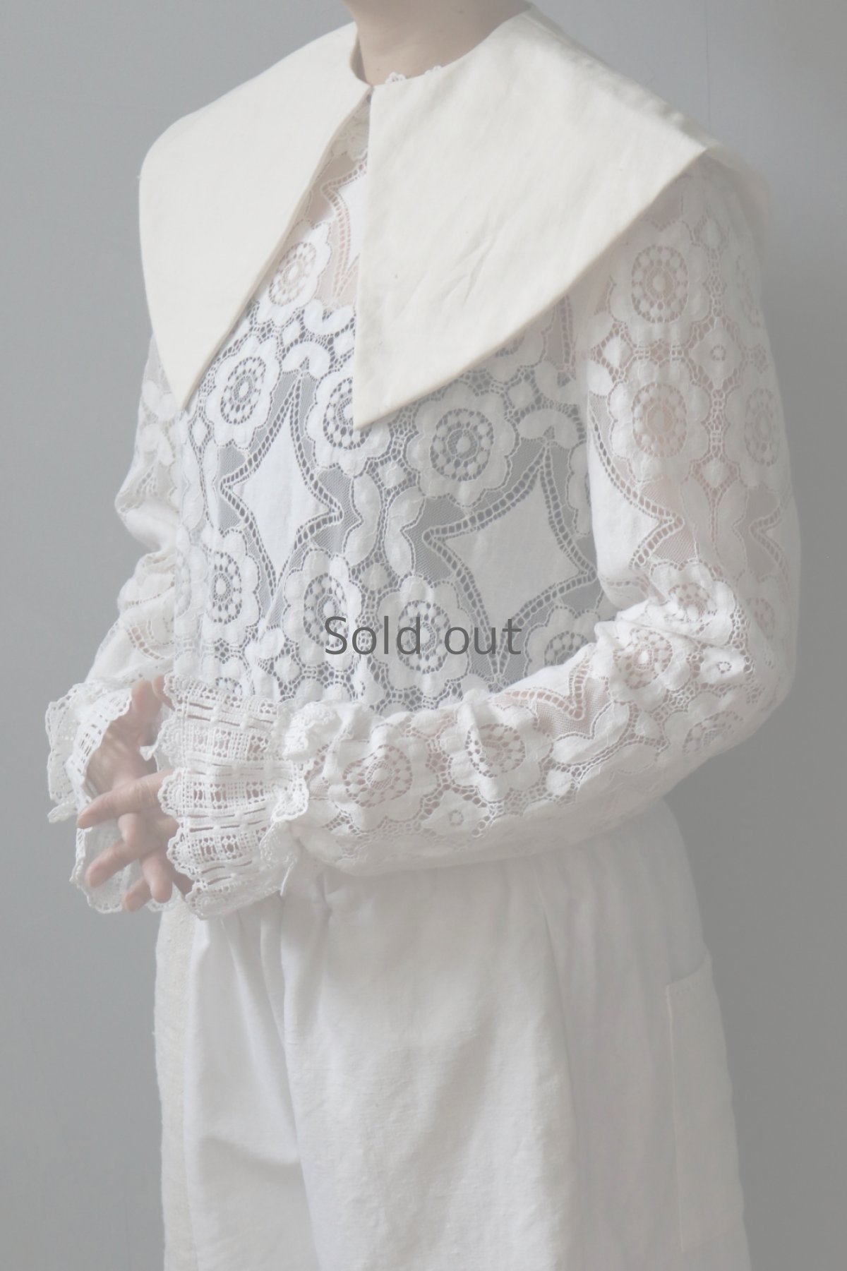 画像7: 【ササキチホ】アンティークコットン　トゥルドカラー／宣(sen)／白 (7)