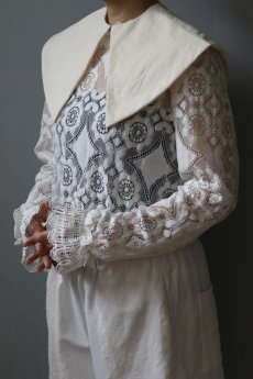 画像7: 【ササキチホ】アンティークコットン　トゥルドカラー／宣(sen)／白 (7)