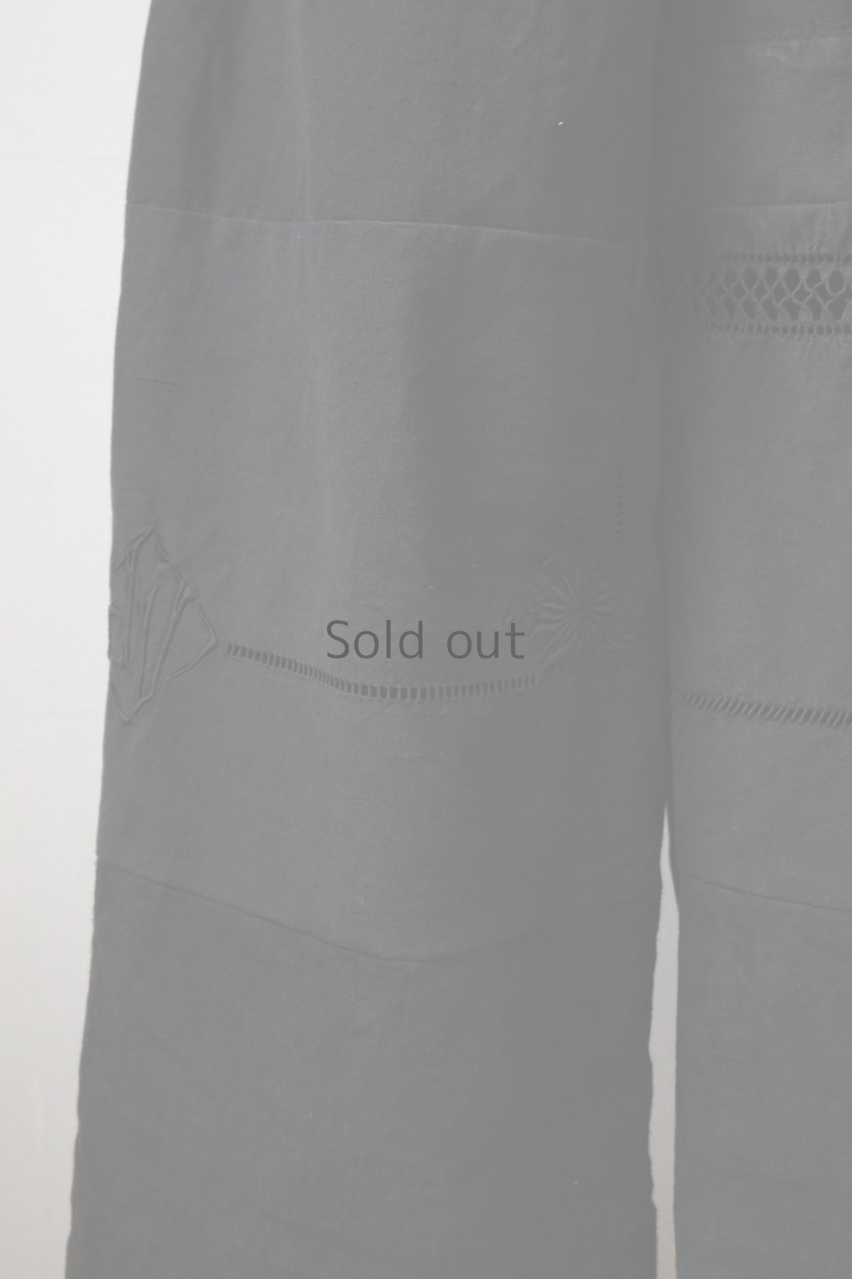 画像13: 【ササキチホ】アンティークリネン×染　ツギハギワイドパンツ／黒 D (13)