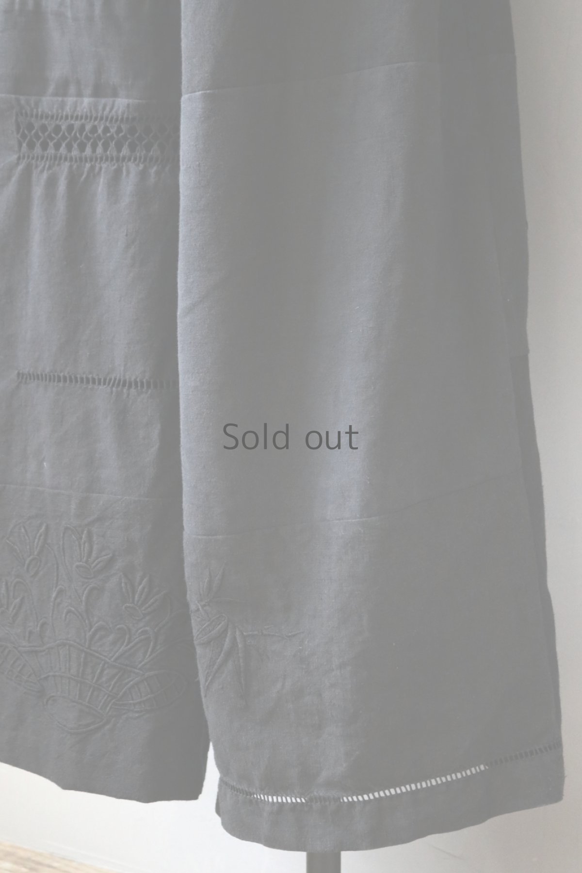 画像7: 【ササキチホ】アンティークリネン×染　ツギハギワイドパンツ／黒C (7)