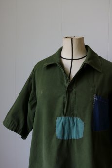画像4: 【MITSUGU SASAKI】ビンテージリメイク　スウェーデン軍　M55半袖シャツ (4)
