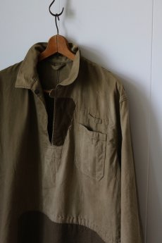 画像8: 【MITSUGU SASAKI】ビンテージリメイク　旧チェコスロバキア軍　パッチワーク　ヘリンボーンブラウンシャツ (8)
