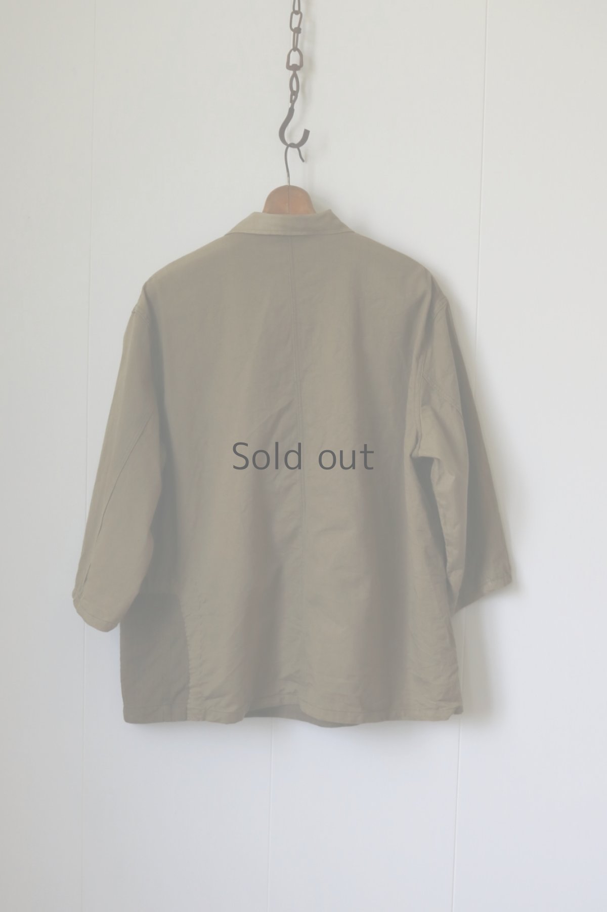 画像6: 【MITSUGU SASAKI】ビンテージリメイク　旧チェコスロバキア軍　パッチワーク　ヘリンボーンブラウンシャツ (6)