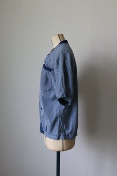 画像7: 【MITSUGU SASAKI】ビンテージリメイク　パッチワーク　ファーマーズワークシャツ（B） (7)