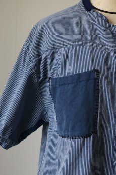画像3: 【MITSUGU SASAKI】ビンテージリメイク　パッチワーク　ファーマーズワークシャツ（B） (3)