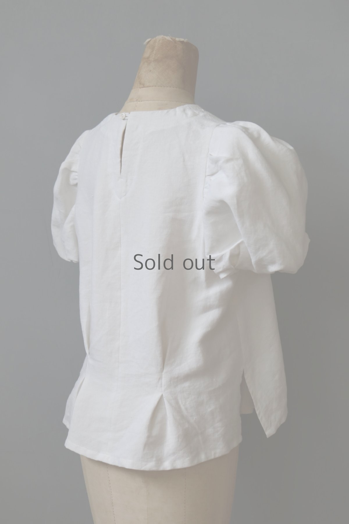 画像9: 【ササキチホ】アンティークリネン　装袖ブラウス s/s（白） (9)