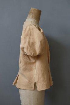 画像7: 【ササキチホ】アンティークリネン×染　装袖ブラウス s/s（薄いオレンジ） (7)