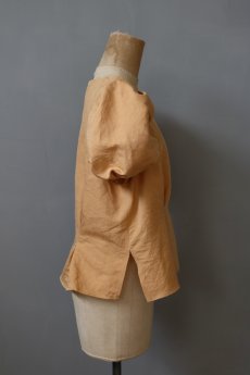 画像7: 【ササキチホ】ラミーコットン×染　装袖ブラウス s/s（濃いオレンジ） (7)