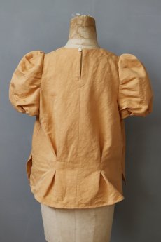 画像9: 【ササキチホ】ラミーコットン×染　装袖ブラウス s/s（濃いオレンジ） (9)