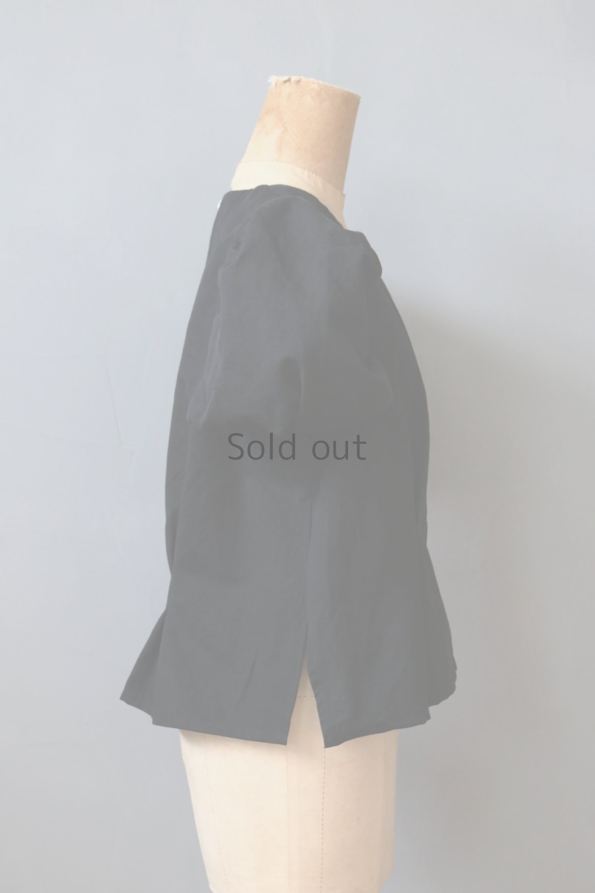 画像6: 【ササキチホ】アンティークリネン×染　装袖ブラウス　s/s （黒） (6)