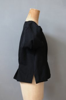 画像6: 【ササキチホ】アンティークリネン×染　装袖ブラウス　s/s （黒） (6)