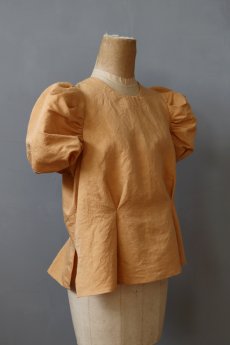 画像5: 【ササキチホ】ラミーコットン×染　装袖ブラウス s/s（濃いオレンジ） (5)