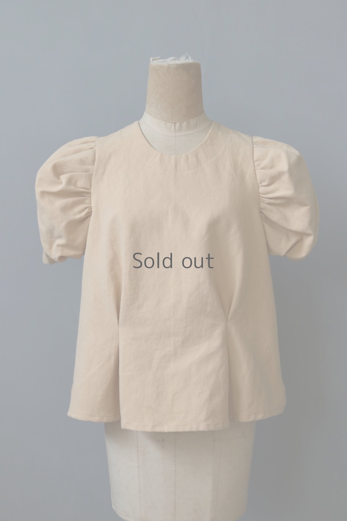 画像4: 【ササキチホ】アンティークリネン×染　装袖ブラウス s/s（薄いオレンジ） (4)