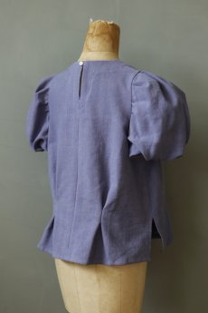 画像8: 【ササキチホ】アンティークリネン×染　装袖ブラウス s/s（うす紫） (8)