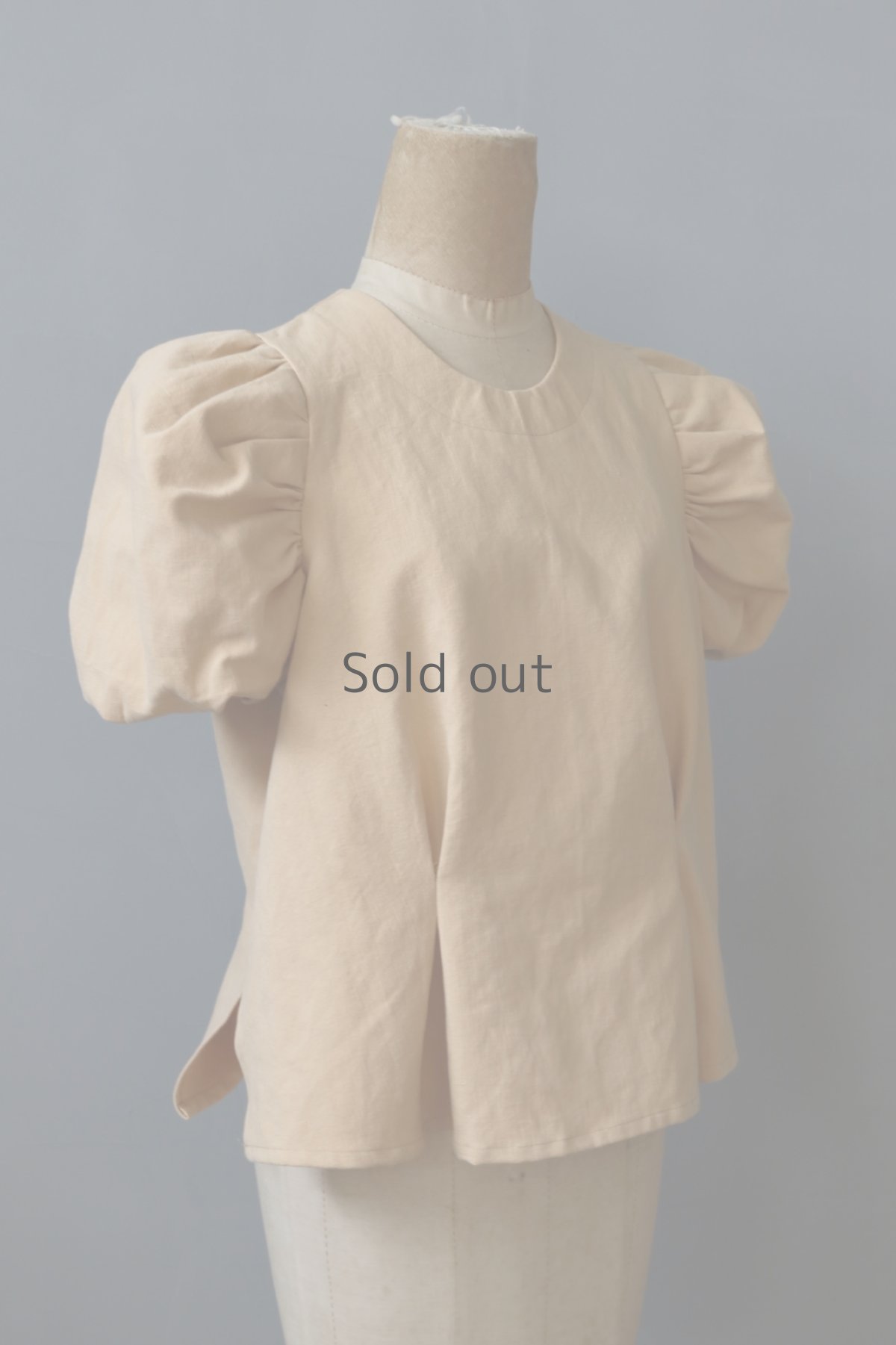 画像5: 【ササキチホ】アンティークリネン×染　装袖ブラウス s/s（薄いオレンジ） (5)