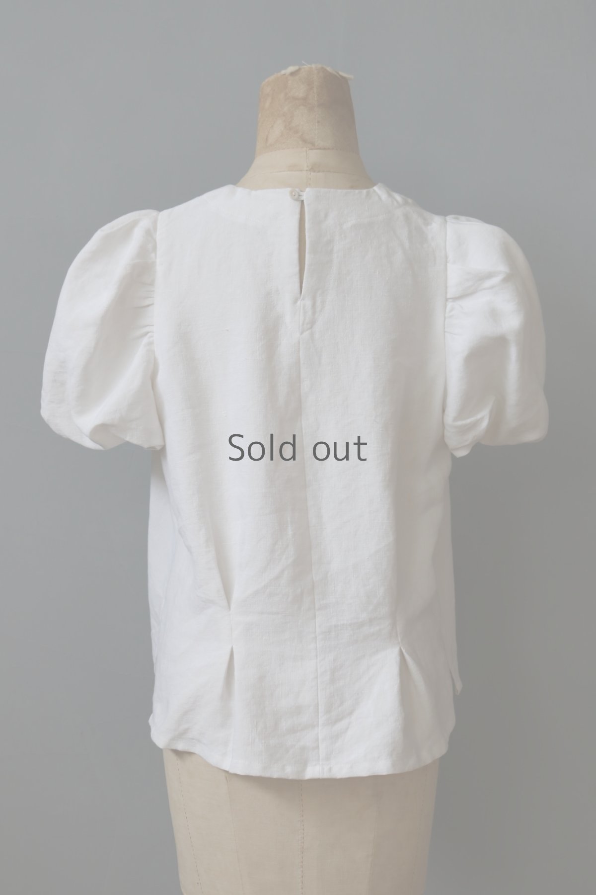 画像10: 【ササキチホ】アンティークリネン　装袖ブラウス s/s（白） (10)