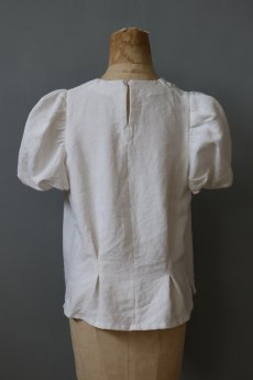 画像10: 【ササキチホ】アンティークリネン　装袖ブラウス s/s（白） (10)