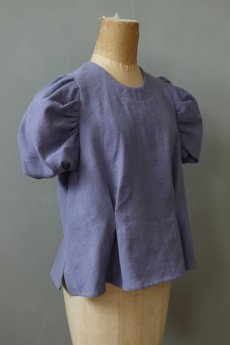 画像5: 【ササキチホ】アンティークリネン×染　装袖ブラウス s/s（うす紫） (5)