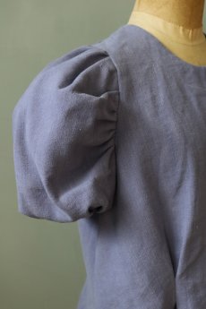 画像6: 【ササキチホ】アンティークリネン×染　装袖ブラウス s/s（うす紫） (6)