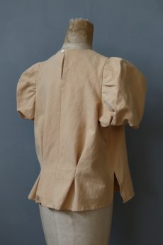 画像8: 【ササキチホ】アンティークリネン×染　装袖ブラウス s/s（薄いオレンジ） (8)