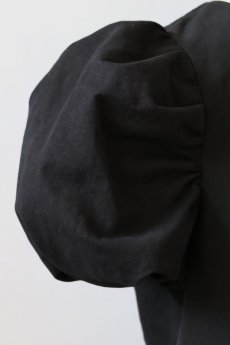 画像5: 【ササキチホ】アンティークリネン×染　装袖ブラウス　s/s （黒） (5)