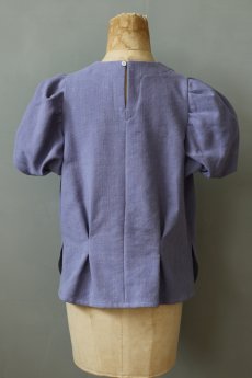 画像9: 【ササキチホ】アンティークリネン×染　装袖ブラウス s/s（うす紫） (9)