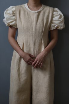 画像1: 【ササキチホ】ラミーコットン　装袖ブラウス s/s（生成り） (1)