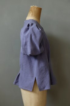 画像7: 【ササキチホ】アンティークリネン×染　装袖ブラウス s/s（うす紫） (7)