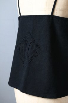 画像6: 【ササキチホ】アンティークリネン×染　フレアキャミソール（刺繍WD/黒） (6)