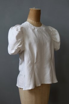 画像6: 【ササキチホ】アンティークリネン　装袖ブラウス s/s（白） (6)