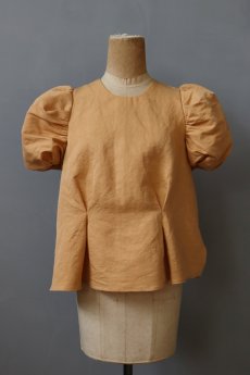 画像4: 【ササキチホ】ラミーコットン×染　装袖ブラウス s/s（濃いオレンジ） (4)