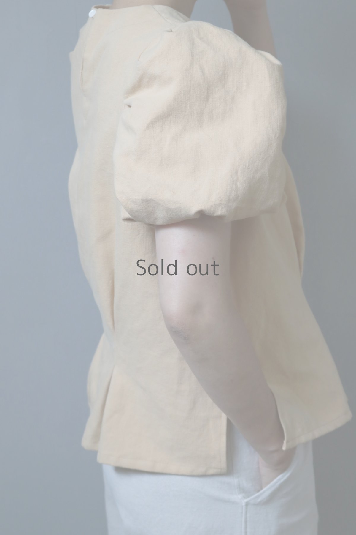 画像3: 【ササキチホ】アンティークリネン×染　装袖ブラウス s/s（薄いオレンジ） (3)