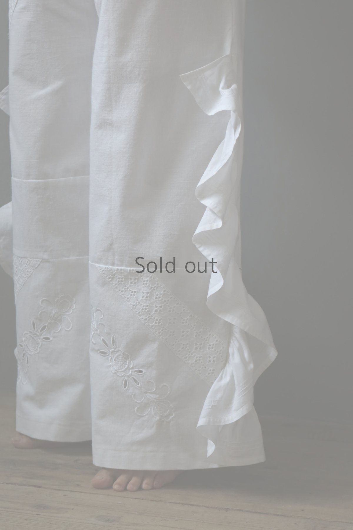 画像3: 【ササキチホ】フィレレースとフリルのリメイクパンツ (3)