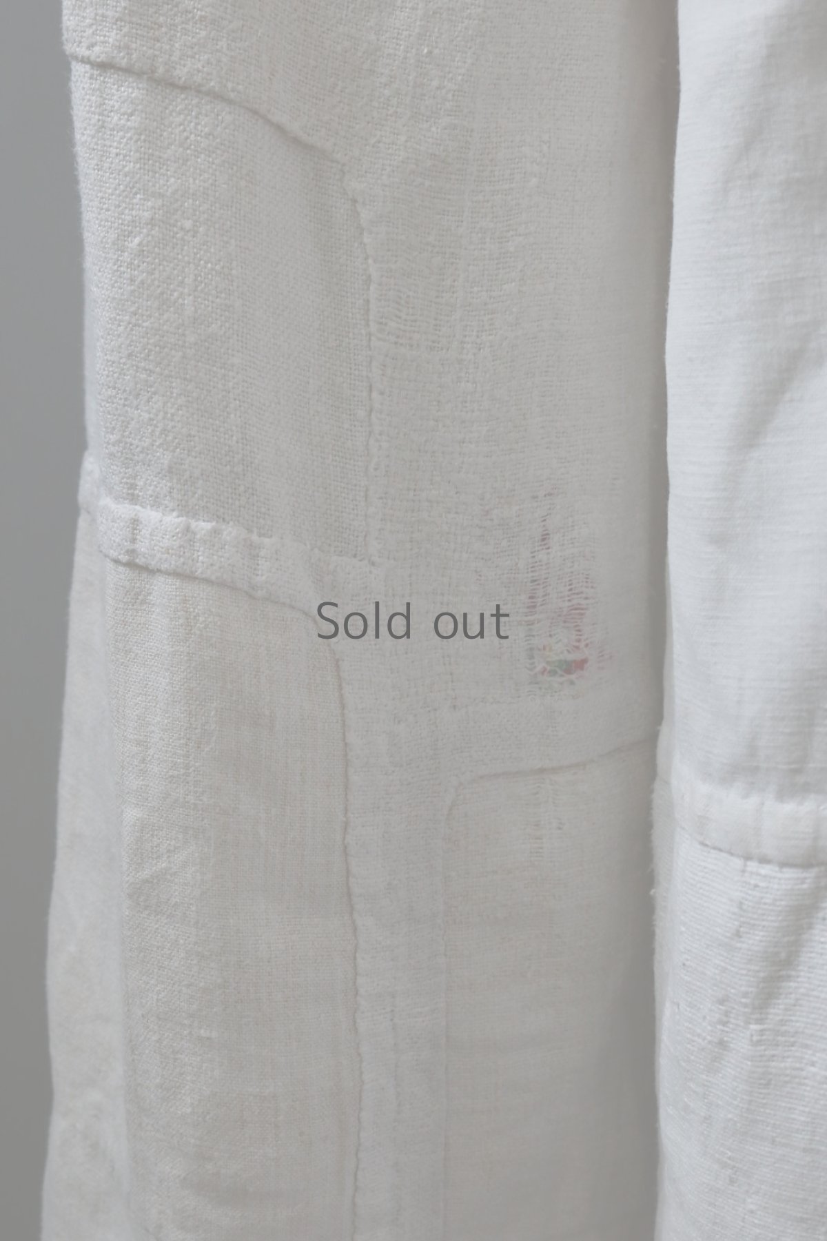 画像13: 【ササキチホ】アンティークリネン　BORO ツギハギワイドパンツ／白a (13)