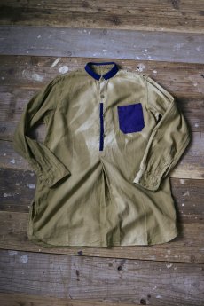 画像13: 【MITSUGU SASAKI】ビンテージリメイク　チェコ軍　パッチワークプルオーバーシャツ（with 藍染古布） (13)