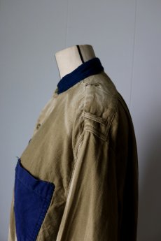 画像11: 【MITSUGU SASAKI】ビンテージリメイク　チェコ軍　パッチワークプルオーバーシャツ（with 藍染古布） (11)