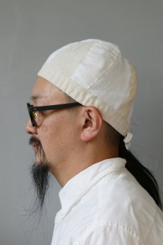 画像11: 【MITSUGU SASAKI】ビンテージリメイク パッチワーク　アンティークリネン　チャイナキャップ (11)