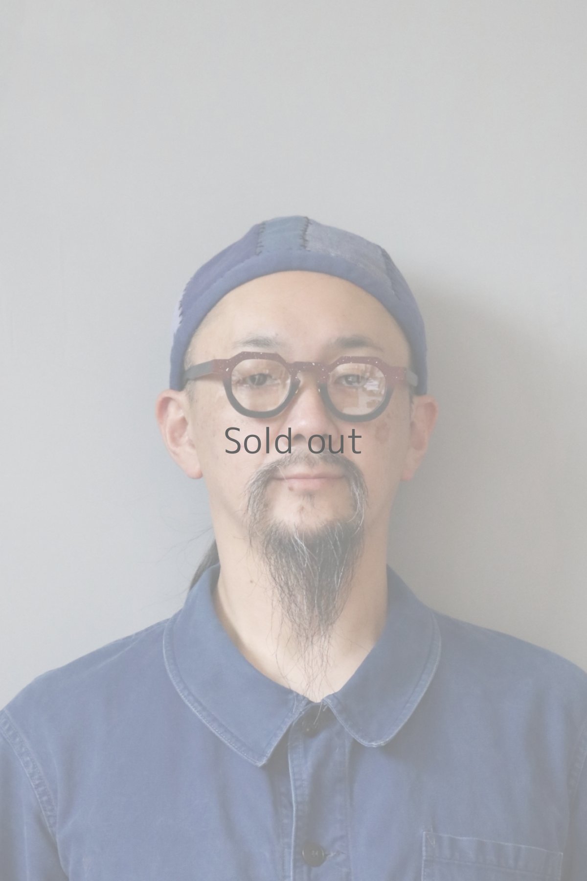 画像2: 【MITSUGU SASAKI】ビンテージリメイク パッチワーク ブルーワークチャイナキャップ(2025/08) (2)