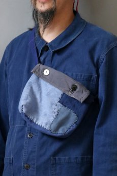 画像9: 【MITSUGU SASAKI】ビンテージリメイク　ユーロワークのパッチワークスモールポーチ (9)