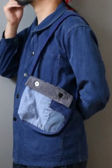 画像10: 【MITSUGU SASAKI】ビンテージリメイク　ユーロワークのパッチワークスモールポーチ (10)