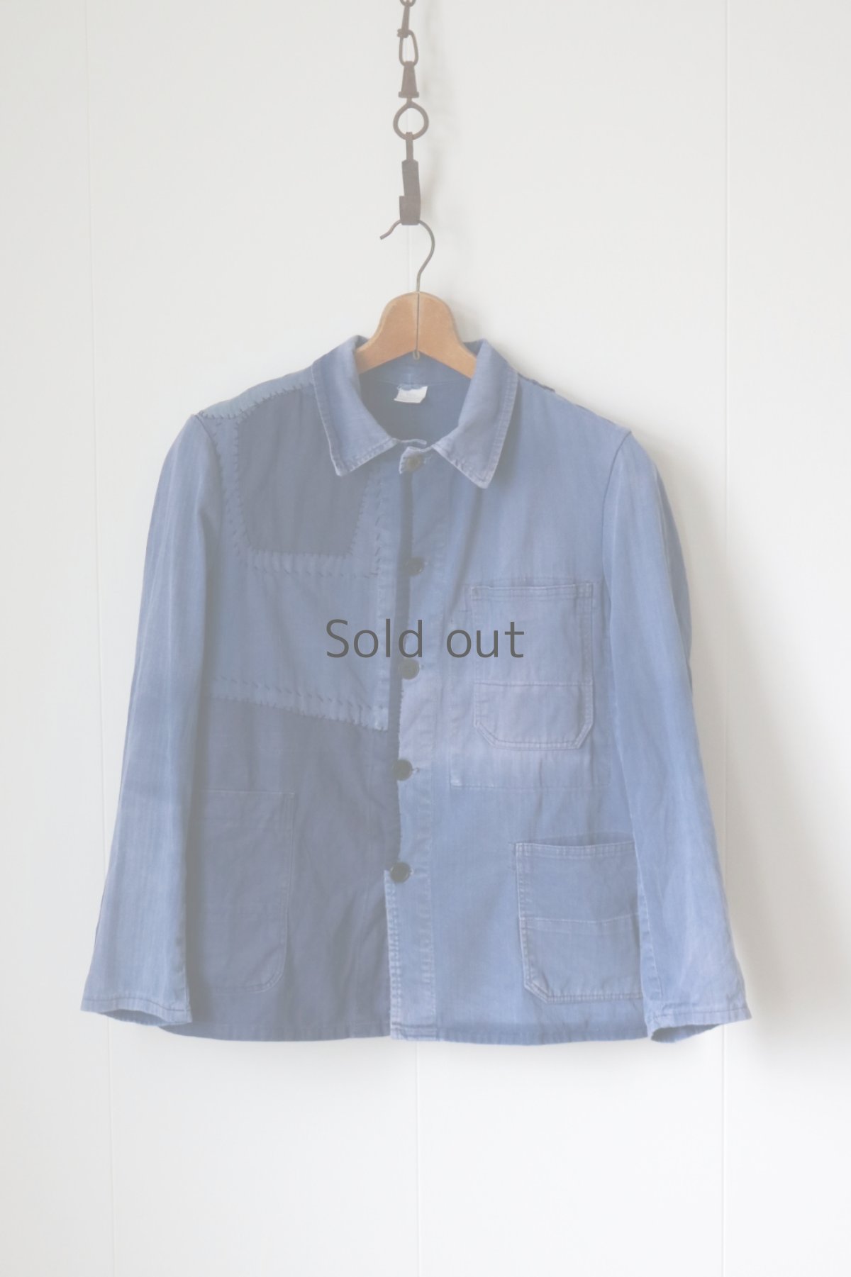 画像3: 【MITSUGU SASAKI】ビンテージリメイク パッチワーク HBTワークジャケット(小さめ) (3)