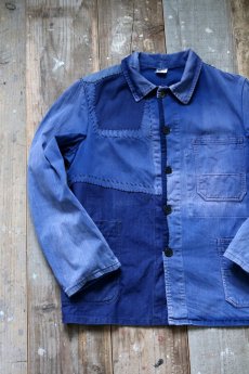 画像1: 【MITSUGU SASAKI】ビンテージリメイク パッチワーク HBTワークジャケット(小さめ) (1)