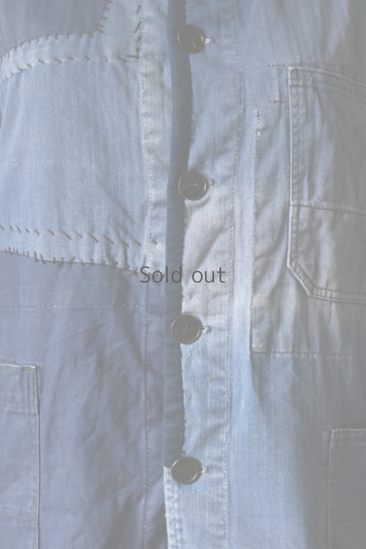 画像6: 【MITSUGU SASAKI】ビンテージリメイク パッチワーク HBTワークジャケット(小さめ) (6)