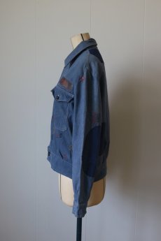 画像9: 【MITSUGU SASAKI】ビンテージリメイク パッチワーク カラフル刺し子 デニムワークブルゾン (9)