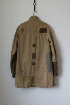 画像11: 【MITSUGU SASAKI】ビンテージリメイク パッチワーク ブラウンワークコート（ペンキ汚れあり） (11)