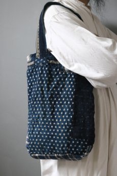 画像10: 【MITSUGU SASAKI】藍染古布　雪ん子絣　トートバッグ (10)